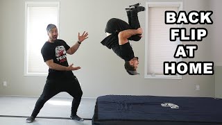 Learn How To Backflip AT HOME Easy Tutorial for Beginners [upl. by Iru560]