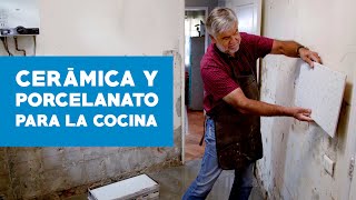 Cómo instalar cerámica y porcelanato en la cocina [upl. by Einoj]