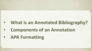 How to write an Annotated Bibliography [upl. by Gnilrac]