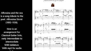 Alfonsina y el Mar guitar solo music sheet [upl. by Ecnerewal90]