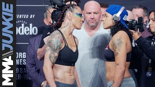 UFC 232 Cris Cyborg vs Amanda Nunes ceremonial weigh in highlight [upl. by Tavish]