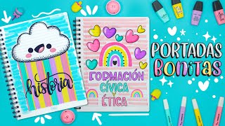 Cómo hacer PORTADAS BONITAS KAWAII para tus materias [upl. by Kuebbing]