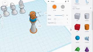 TinkerCAD tutorial chess pieces  queen [upl. by Jarret]