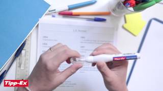 Using correction pen TippEx Shaken Squeeze  2014 video [upl. by Nohsav598]