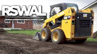 Grading Yard With Skid Steer  Landscaping Install [upl. by Bihas]