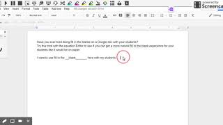 Fill In The Blanks with Google Docs 101 [upl. by Scot946]