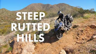 How To Ride Down STEEP RUTTED HILLS amp Trails on an Adventure Bike  Full Lesson [upl. by Wesa]