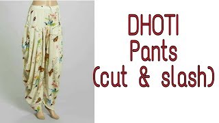 DIY DHOTI PANTS Cut amp Slash Method [upl. by Lleunamme424]