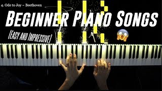 Top 5 BEAUTIFUL Beginner Piano Songs Easy [upl. by Nawaj585]