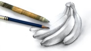 How to Draw a Bunch of Bananas with Pencil the Easy Way [upl. by Anilave63]