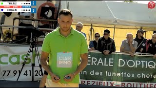 Huitième T MOLINAS vs S ROUSSEAU  Supranational à pétanque dAndrézieuxBouthéon 2022 [upl. by Kerek11]