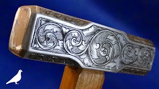 How To Make a HandEngraved Hammer with Simple Tools [upl. by Ataner]