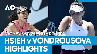 SuWei Hsieh vs Marketa Vondrousova Match Highlights 4R  Australian Open 2021 [upl. by Anyaled]