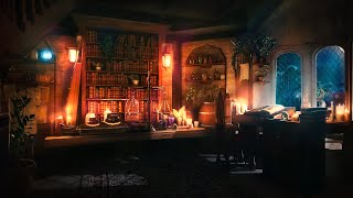 Apothecary Ambience  Potion Sounds and Soothing Rain Indoors [upl. by Ramyaj]