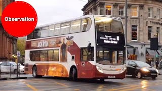 Buses Coaches amp Trams in the West End of Edinburgh in Scotland  November 2019 [upl. by Dnob453]