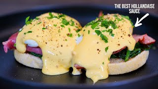 Eggs Benedict Recipe  The Best Hollandaise Sauce Ever [upl. by Ihcekn]