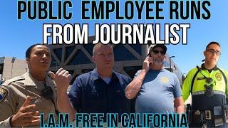 PUBLIC EMPLOYEE RUNS FROM JOURNALIST [upl. by Strep36]