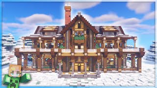 【Minecraft】How to build a Winter Mansion  LARGE survival house 15 [upl. by Reste]