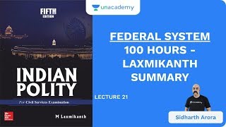 L21 Federal System  100 Hours  Laxmikanth Summary  UPSC CSEIAS 2020  Sidharth Arora [upl. by Levona]