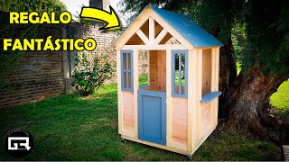 CASA de MADERA para NIÑOS COMO HACER  DIY PLAYHOUSE WOOD [upl. by Dnomso]