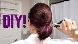 DIY Bob Haircut from Ponytail  Quarantine Haircut for Beginners try at your own risk 😂 [upl. by Voorhis]