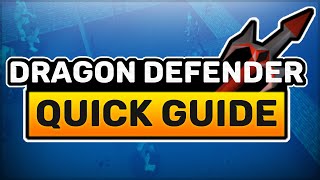 How to Get Dragon Defender From Scratch In OSRS 2022  Old School Runescape  Quick Guide [upl. by Oly776]