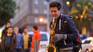 Justin Ward Saxophonist Busking Live in San Francisco [upl. by Pollie281]