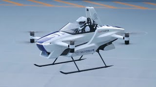 Toyotas SkyDrive  the 1st human piloted quotdronequot is here [upl. by Dermott]