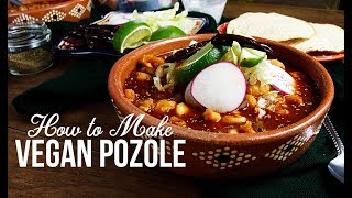 How to Make Mexican Vegan Pozole Rojo  Pozole Vegano [upl. by Aniled]