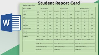 How to create Student Report Card in Ms word 2019  Making Result Report Card in Microsoft word [upl. by Aihsined157]