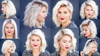 HOW TO 10 Easy Short HairStyles With Flat Iron Tutorial  Milabu [upl. by Sorce]