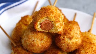 Air Fryer Corn Dogs From Scratch [upl. by Yenttihw]