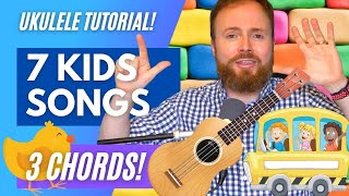 How to play 7 Kids song on the ukulele with just three EASY chords [upl. by Pfaff]