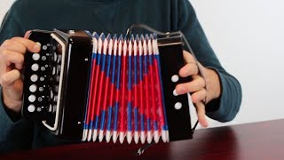 Mini Accordion Musical Instrument Toy How To Play Happy Birthday [upl. by Anihsat]