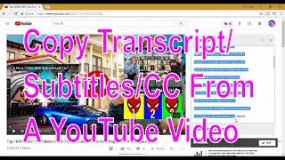 How To Copy TranscriptSubtitlesCC From A YouTube Video [upl. by Ateuqram]