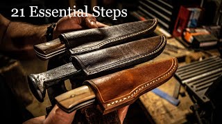 Making 3 Knife Sheaths 21 Essential Steps to Follow [upl. by Ateerys]