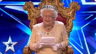 OMG Did the Queen just say that  Auditions  BGT 2019 [upl. by Iatnahs]