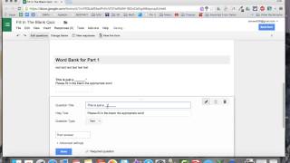 Fill In The Blank Google Form Tutorial [upl. by Petronille489]