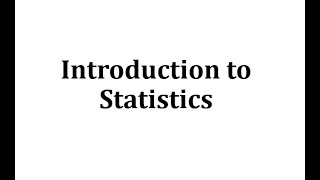 Introduction to Statistics [upl. by Harli]